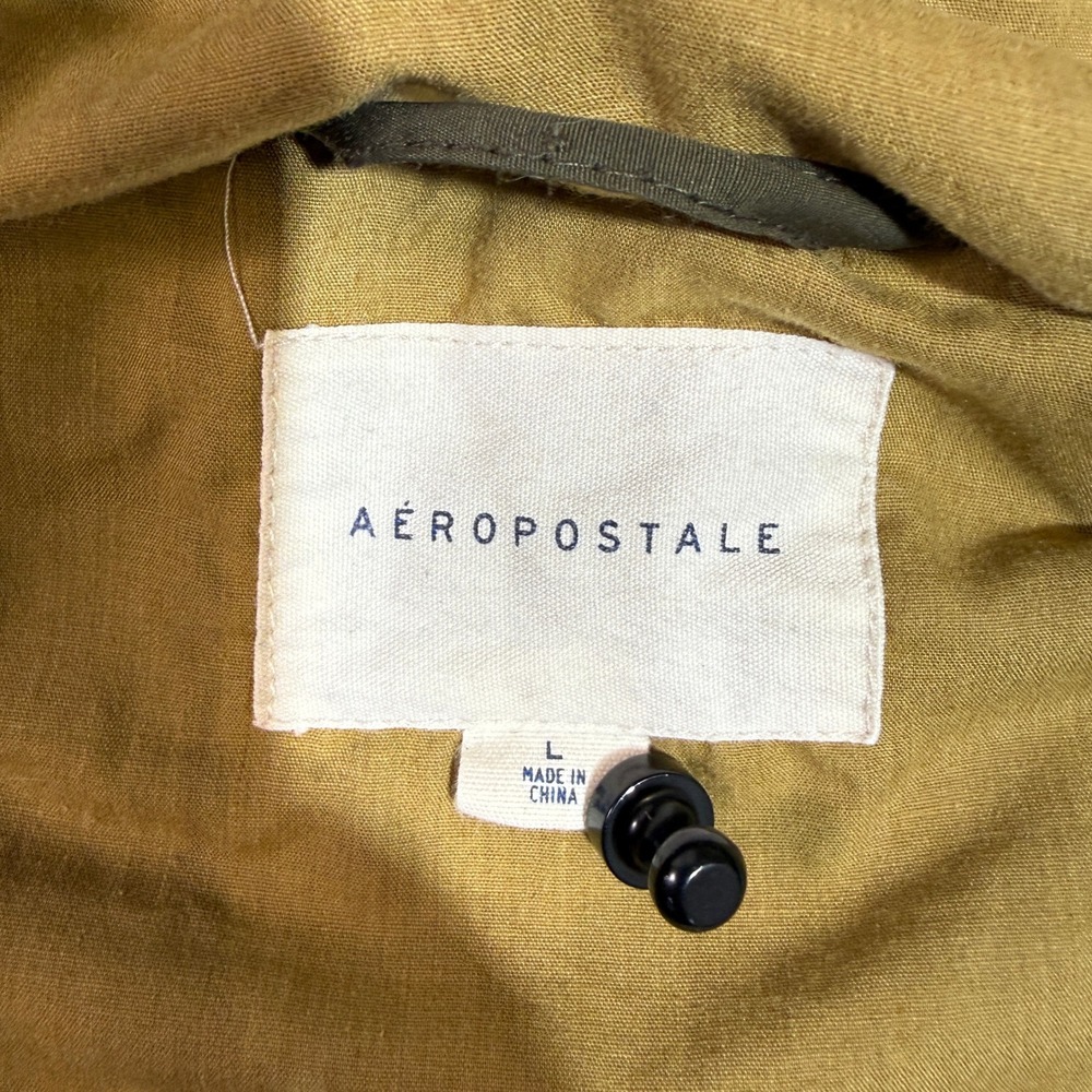 Aeropostale Colorblock Hooded Jacket Men's Size‎ L Khaki Olive Green - Picture 2 of 4